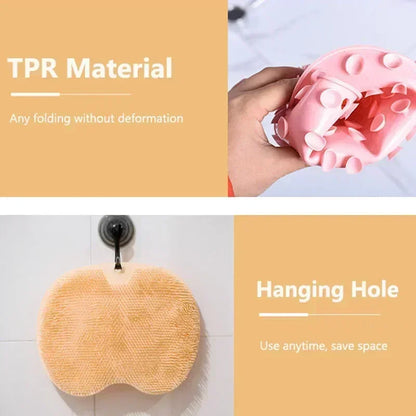 Exfoliating Shower Massage Scraper Bathroom Non-slip Bath Mat Back