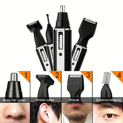 Men's 4-in-1 Electric Grooming Kit, Rechargeable, for trimming hair,