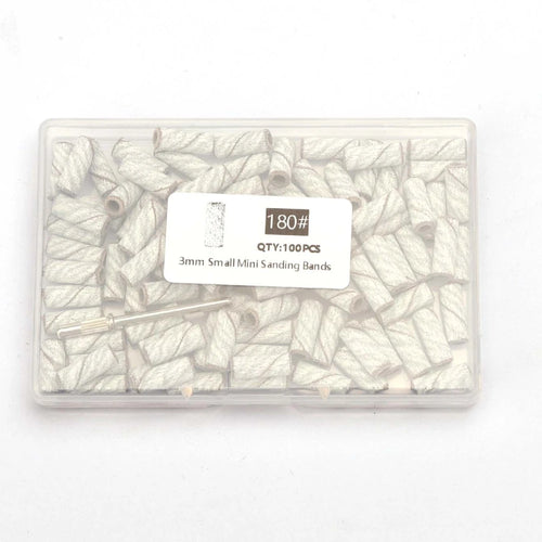 100pcs 3.1mm Mini Sanding Bands Kits Nail Drill Bits Mandrel Sets