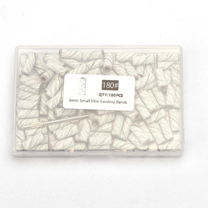 100pcs 3.1mm Mini Sanding Bands Kits Nail Drill Bits Mandrel Sets