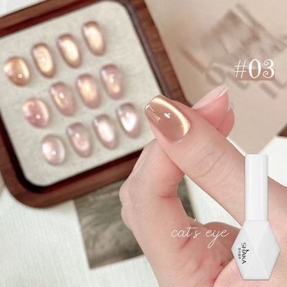 SHAKA 1-16pcs Flash Pure Lust Golden Light Heroine Cat Eye Gel Nail