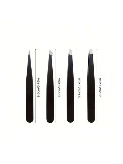 Multi-purpose Eyebrow Tweezers, 4-Pack Stainless Steel Eyebrow