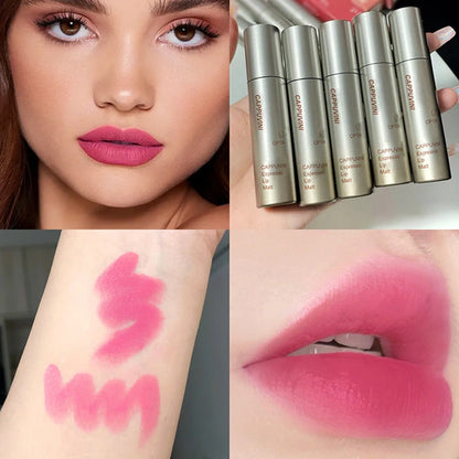 Single Velvet Matte Mist Lip Gloss,Waterproof Non-Stick Cup Lip Glaze