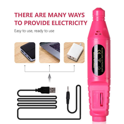 LINMANDA 6 In 1 Electric Nail Drills Kit Remove Polisher Manicure