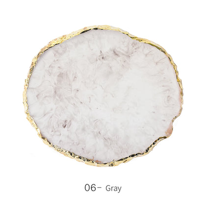 1PC Round Resin Agate Stone Nail Art Palette False Nail Tips Mixing