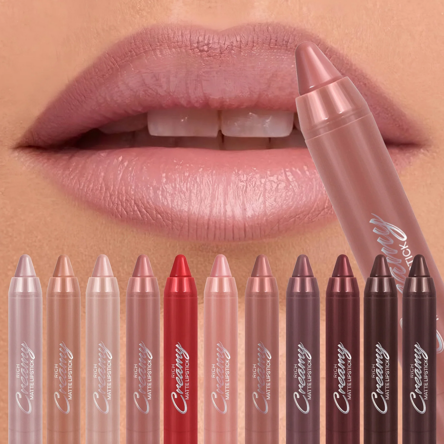 Multiple Colors Matte Lip Liner, Use As Lip Liner and Lipstick, Easy