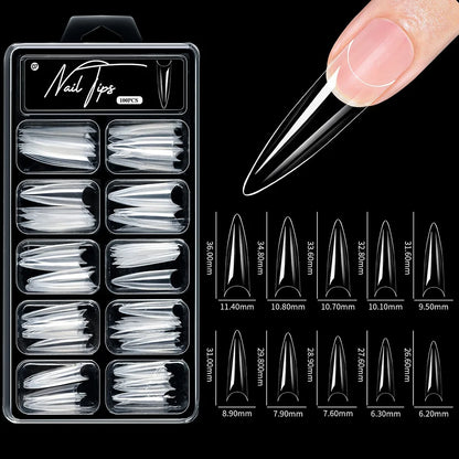 100pcs/box Fake Nail Tips Coffin Press on Nail Clear Full Cover Nail