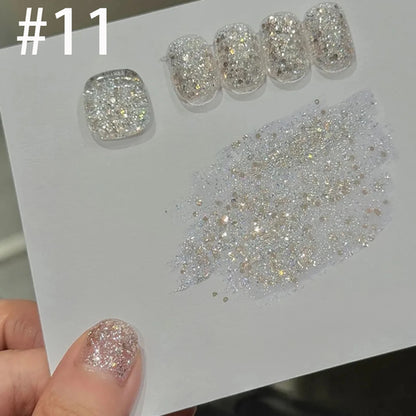 10ml 1-12pcs Gold Sparkling Platinum Nail Gel Polish Glitter Long