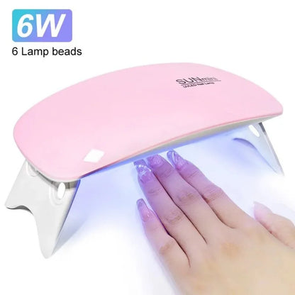 Foldable Nail Lamp Portable Nail Dryer Lamp 6 LED&UV Manicure Machine