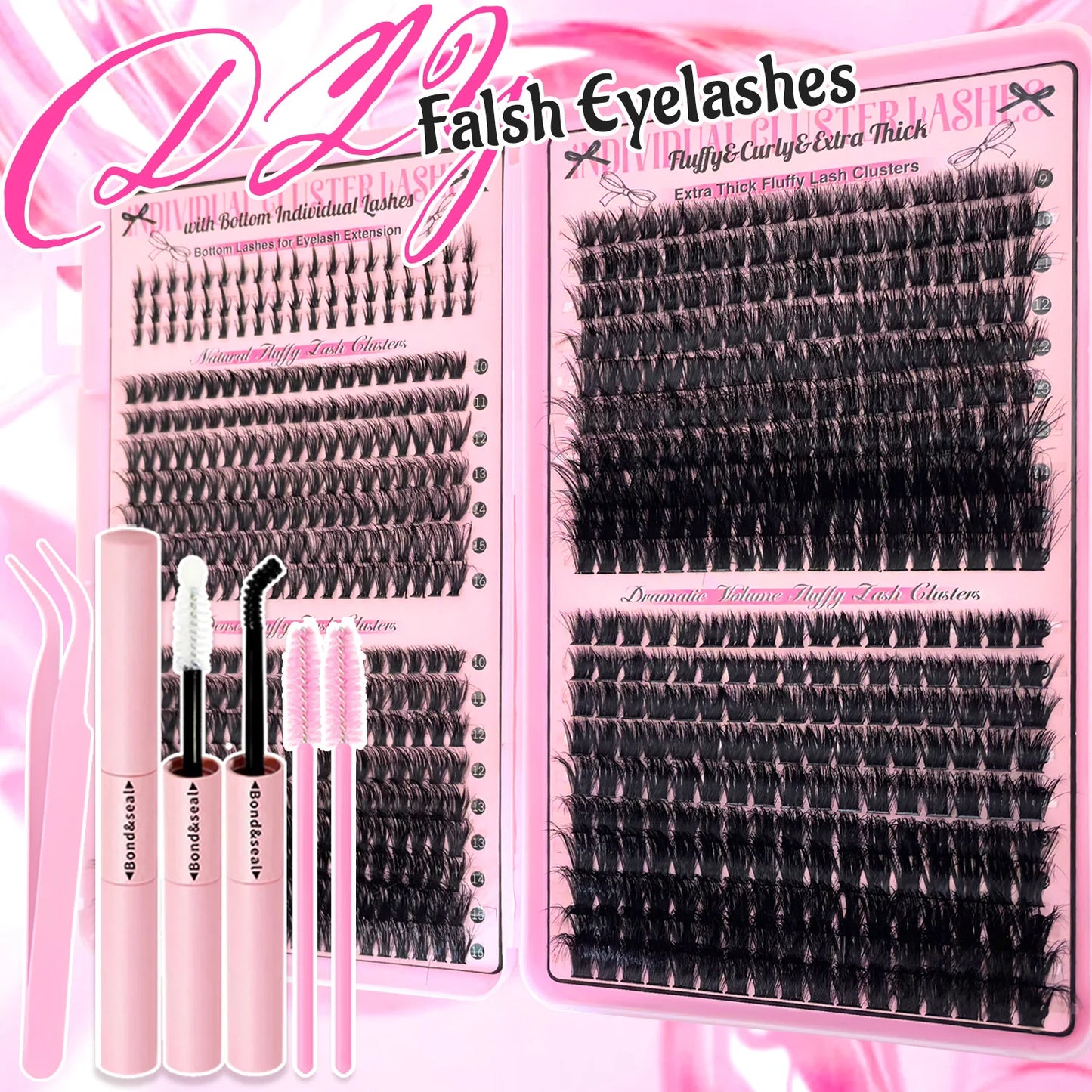 Show-Stopping Top & Bottom Lash Kit – 250/740 Cluster Bombshell Fluffy