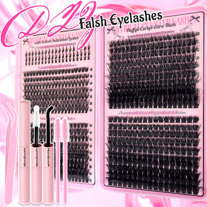 Show-Stopping Top & Bottom Lash Kit – 250/740 Cluster Bombshell Fluffy