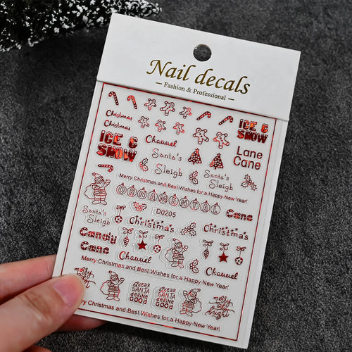 Winter Christmas Atmosphere Nail Stickers Snowman Snowflake Wapiti