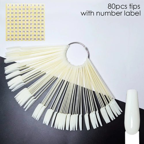 80/50/20pcs Nail Display Sticks Nail Swatch False Nail Tips Nail Gel