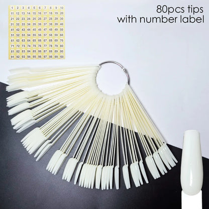 80/50/20pcs Nail Display Sticks Nail Swatch False Nail Tips Nail Gel