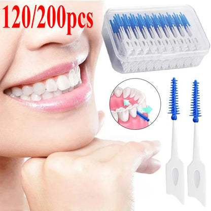 40/120pcsInterdental brush Soft silicone adaptive interdental brush