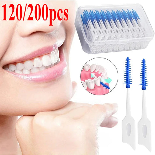 40/120pcsInterdental brush Soft silicone adaptive interdental brush