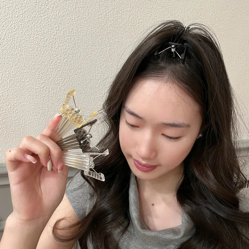 2pcsSimple Fluffy Hairpin Curling Roots High Natural Fluffy Hair Clip