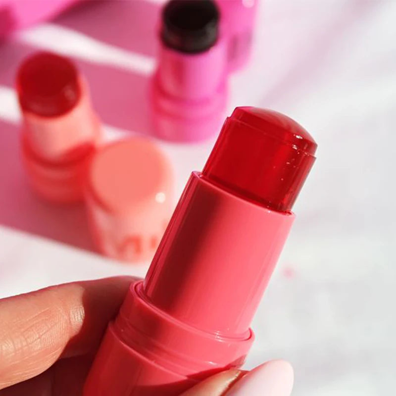 1/2/4PCS Jelly Lipstick Cheek Blush Stick Long Lasting Moisturized