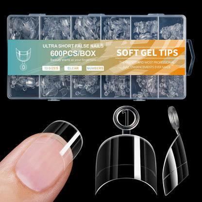 600pcs/Boxed Ultra Short French False Press On Acrylic Nails Tips