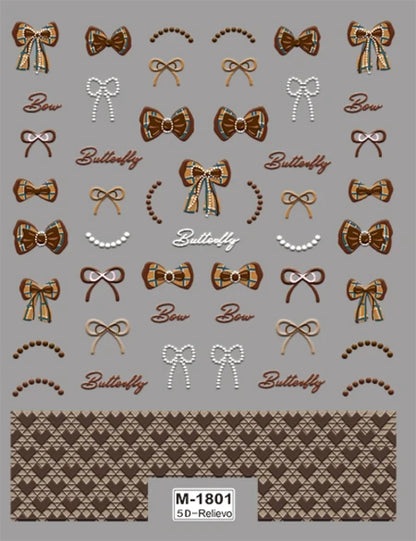 5D Nail Art Stickers Love Hearts Stars French Nail Art Design