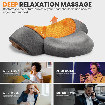 Electric Neck Massager Cervical Pillow Hot Compress Neck Stretch