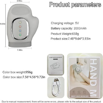 Cordless Hand Massager with Heat and Compression Electric Portable