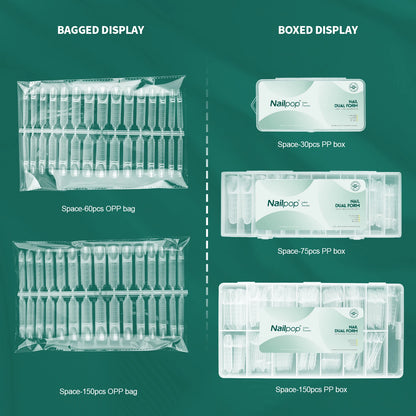 Nailpop Space French Dual Forms 15 Sizes 60/150PCS Transparen Reusable