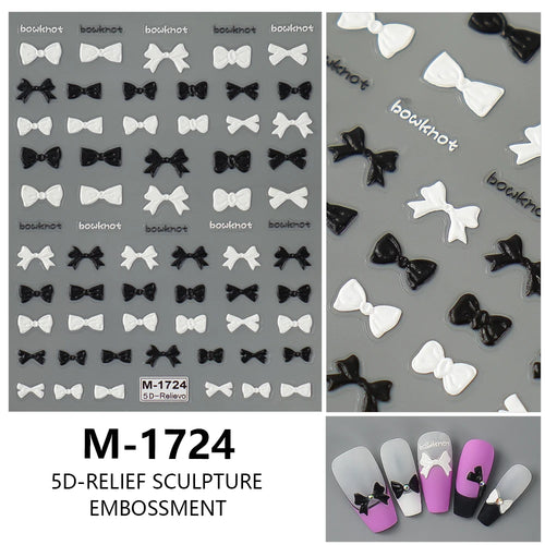 5D Nail Art Stickers Love Hearts Stars French Nail Art Design