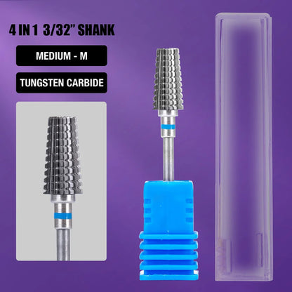 Ceramic Tungsten Carbide Nail Drill Bit Rotate Burr Milling Nail