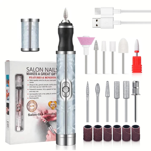 LINMANDA Electric Nail File Set Nails 4 Speeds Cordless Acrylic Nail