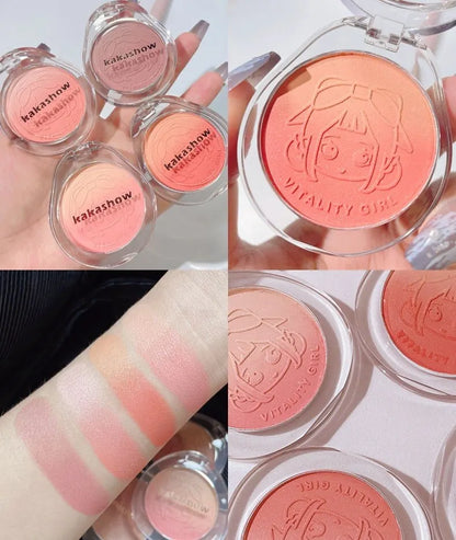 Dual Gradient Blush Highlights Natural Nude Makeup Brightening Cheek