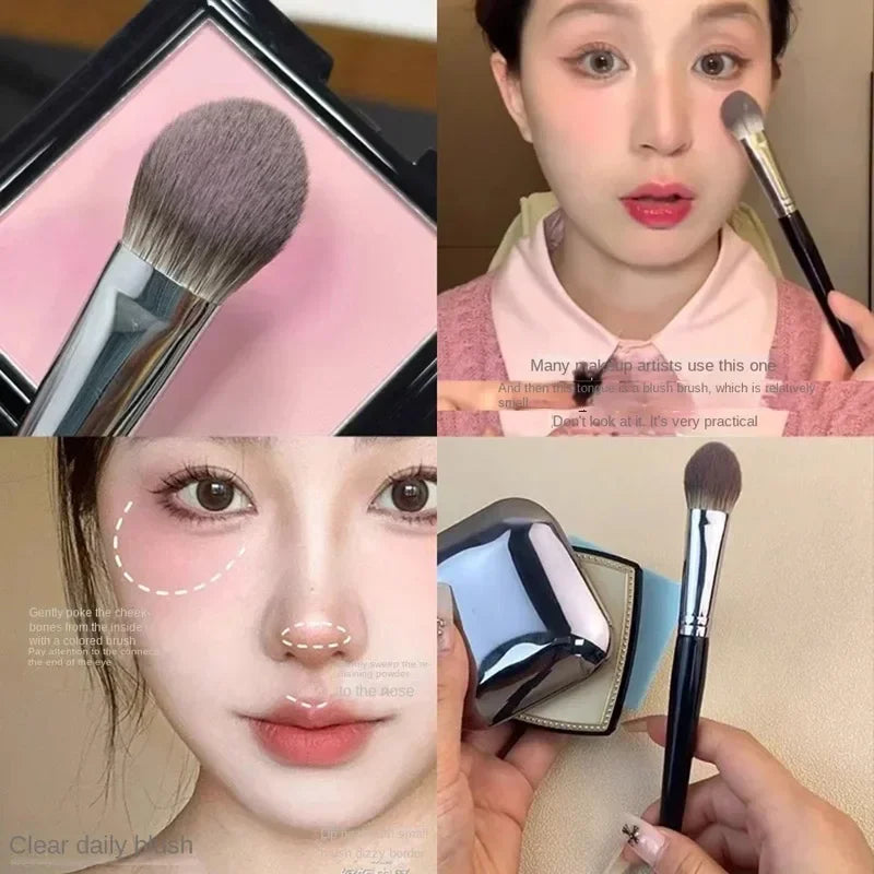 1/2Pcs Peach Heart Blusher Brush - Small Flat Precise for
