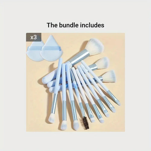 12PCS Makeup Brush Set Ultra Soft Powder Makeup Tools Beginner Point