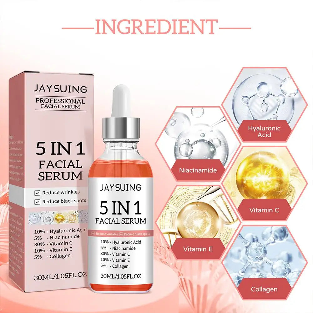 5 In 1 Fade fine lines Firming Face Serum Moisturizing brightning