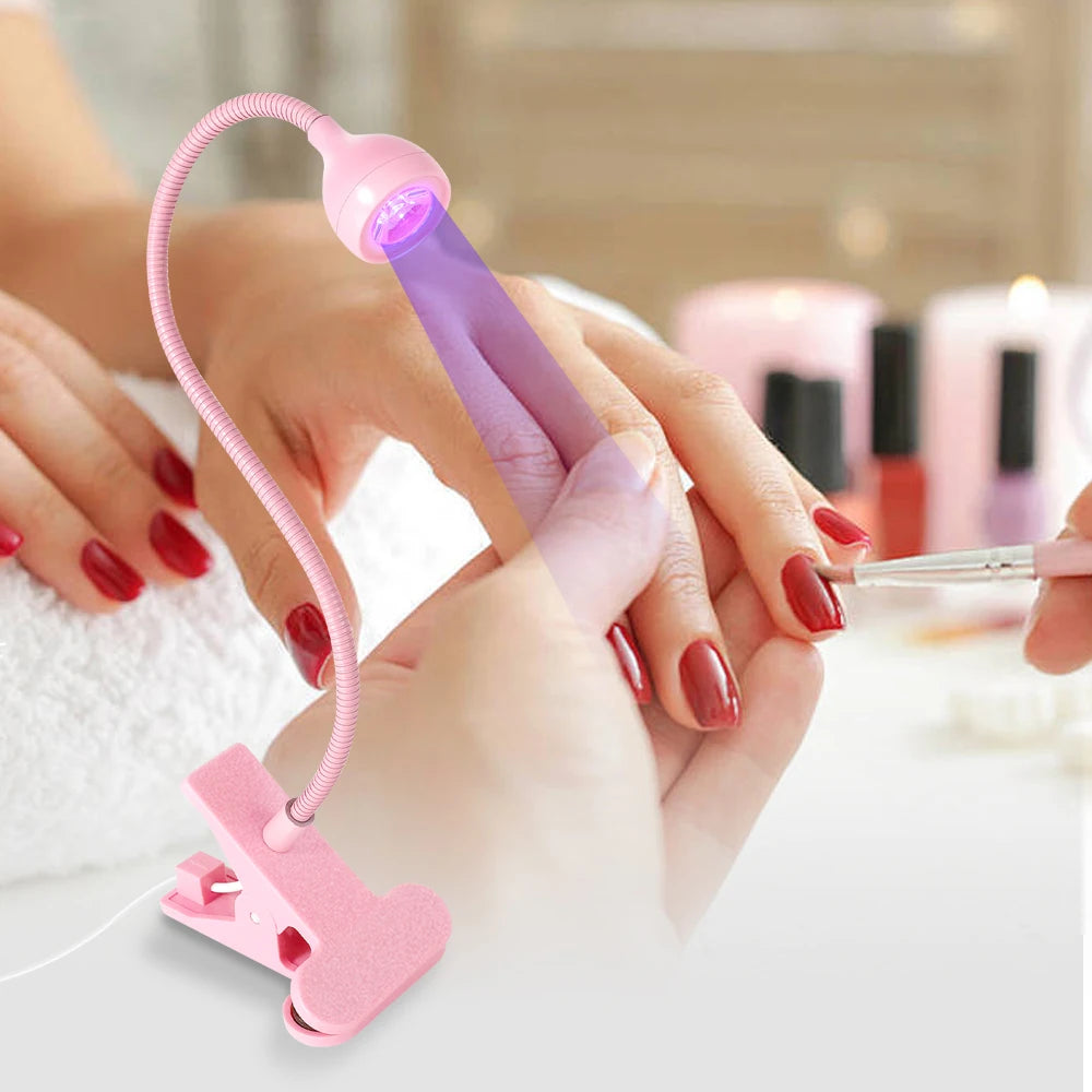 Nail LED UV Lamp for Drying Gel Nails Polish Clip-On Flexible Desk