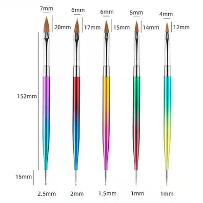 5/20Pcs Nail Art Brush Design Tip Painting Drawing Carving Dotting Pen