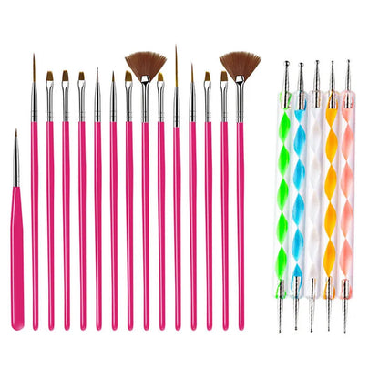5/20Pcs Nail Art Brush Design Tip Painting Drawing Carving Dotting Pen