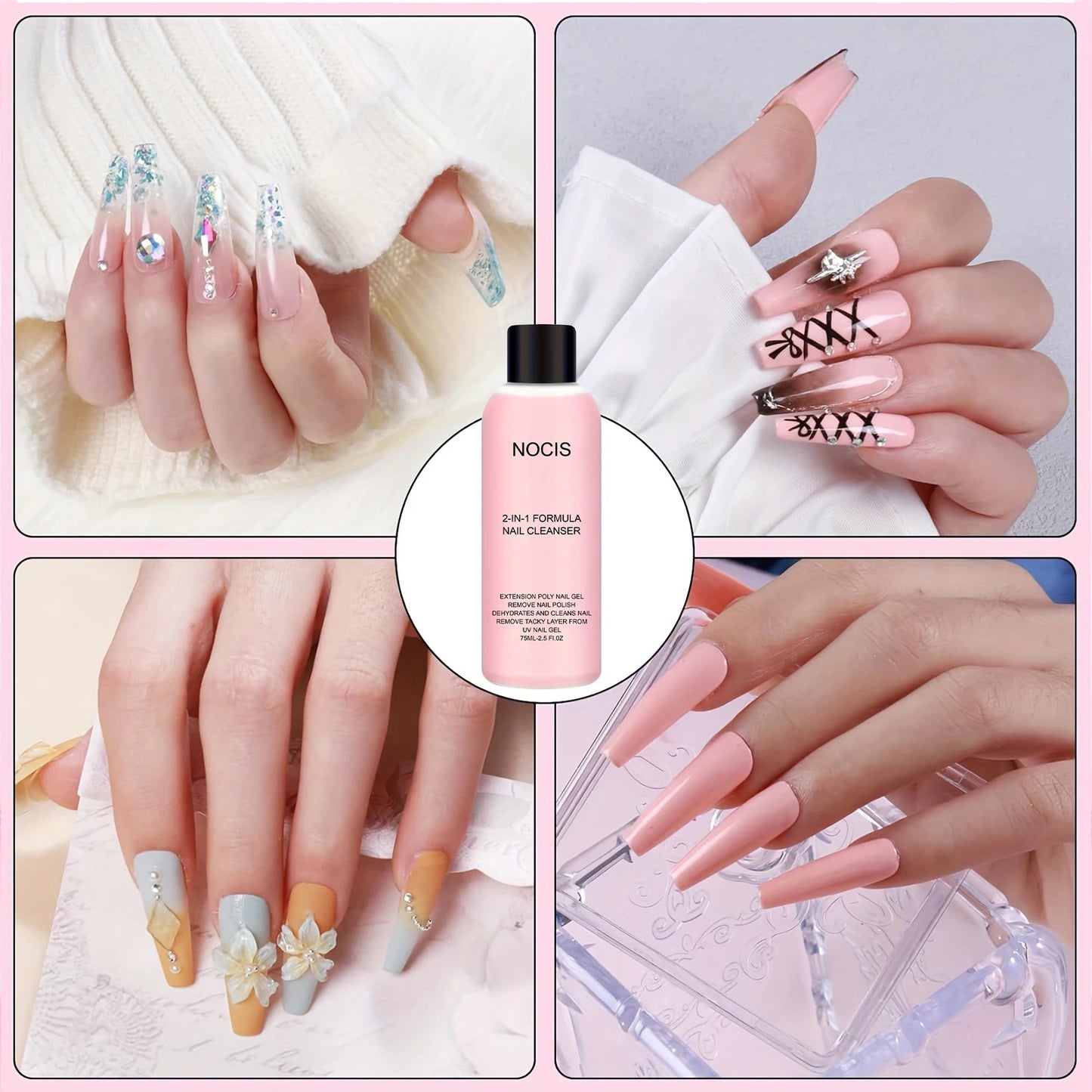 2in 1 Gel Cleanser for Nails & Polish Remover, Professional Slip