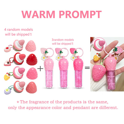 4-Color Random Sending Strawberry Lip Gloss Lipstick Moisturizing