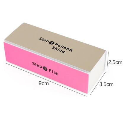 4 Sides Sponge Nail Buffers Colorful Sanding Buffing Block Grinding