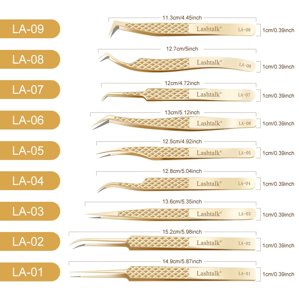Lashtalk Precision Fiber Tip Tweezer Eyelash Extensions Diamond Grip