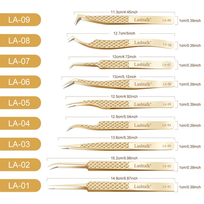 Lashtalk Precision Fiber Tip Tweezer Eyelash Extensions Diamond Grip