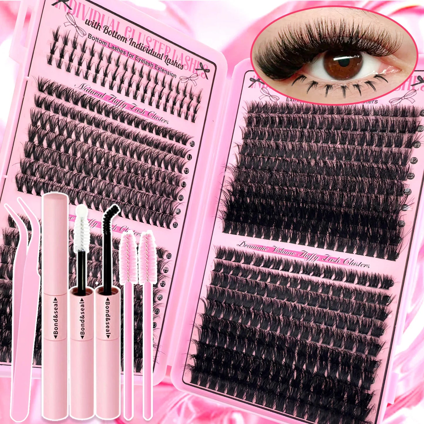 Show-Stopping Top & Bottom Lash Kit – 250/740 Cluster Bombshell Fluffy