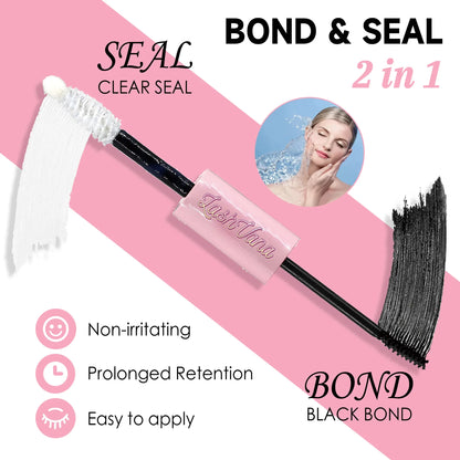 DIY Lashes Extension Kit Eyelashes 200 PCS Clusters Lash Bond and Seal