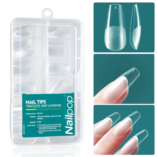 Nailpop 120pcs/box Gel X Nail Tips Medium Short Shape