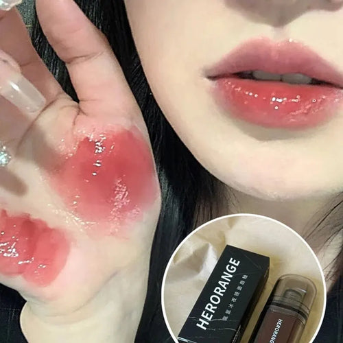 HERORANGEHR564 Enveloping Ice Night Mirror Lip Glaze Moisturizing and
