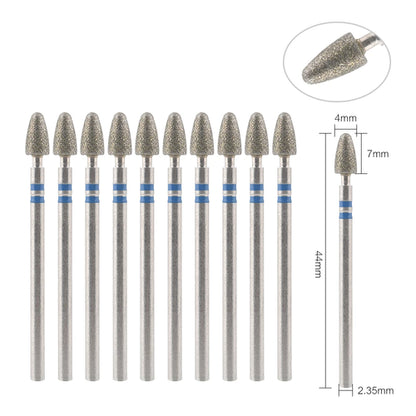10Pcs Diamond Milling Cutter For Manicure Electric Nail Drill Bits