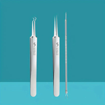 Stainless Steel 4/7/8pcs Acne Removal Tool Set - Blackhead & Pimple