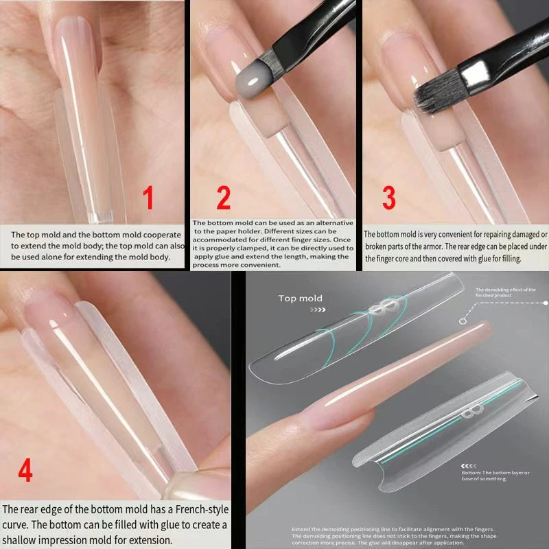 240PCS Sandwich Dual Nail Form Coffin Almond Nail Forms 15Size