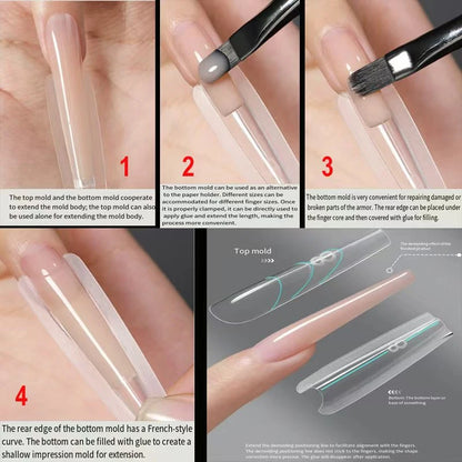 240PCS Sandwich Dual Nail Form Coffin Almond Nail Forms 15Size